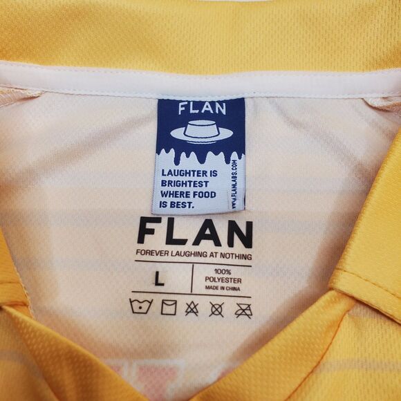 FLAN LABS Caramel Sunset Soccer Jersey Mens L Short Sleeve Graphic Print NWOT - Picture 4 of 11